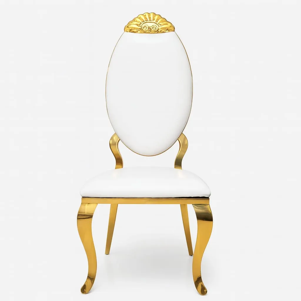 Chaise élégante dorée avec assise blancs/Or